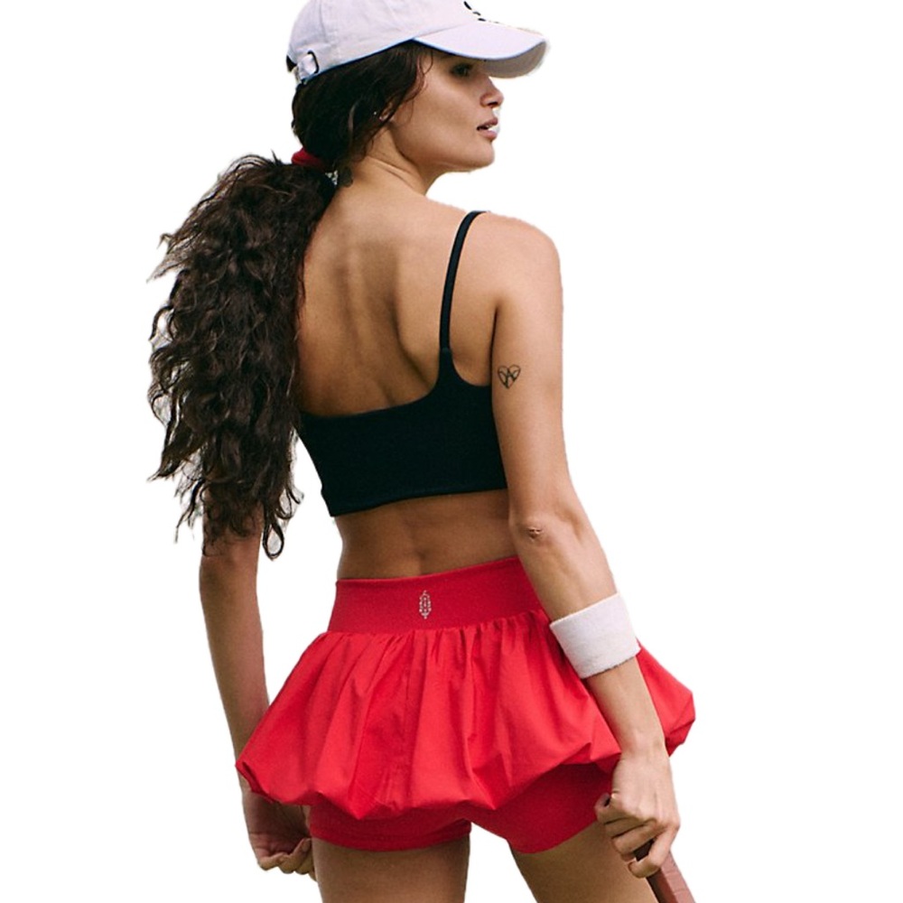 Free People Dance All Day Bubble Skort Winterberry - Picture 2 of 7